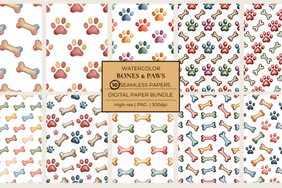 Bones & Paws Seamless Papers: Playful Patterns for Pet Projects