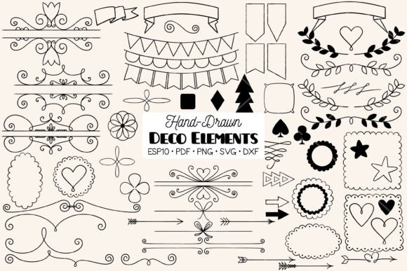 Decorative Elements: Frames, Dividers & Hand Drawn Doodles