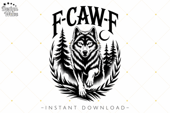 F-CAW-F Dark Wolf PNG: Command Attention with Gothic Power