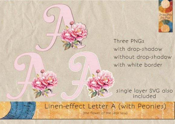 Linen-Effect Decorative a with Peonies: Your New Favorite Design Asset