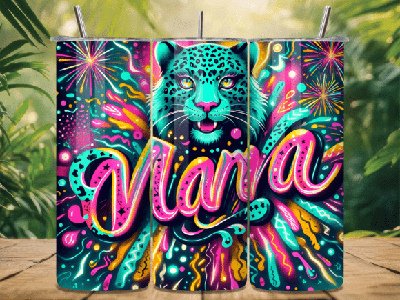 Neon Leopard Print Mama Tumbler Wrap: Bold Style for Creators