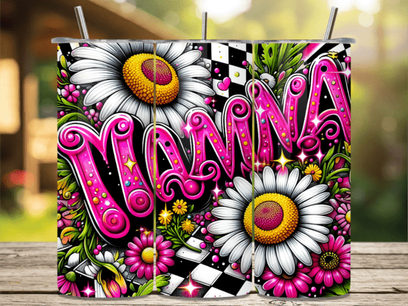 Retro Pink Daisy Mama Tumbler Wrap: A Fresh Take on Floral Design